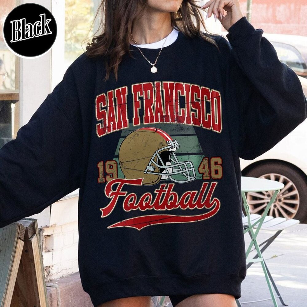 San Francisco Football Vintage Style Crewneck Sweatshirt 17